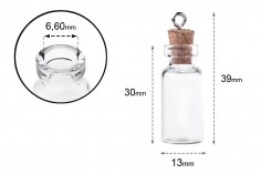 Mantar tıpalı mini cam şişe 38, 8 x 11, 85 mm